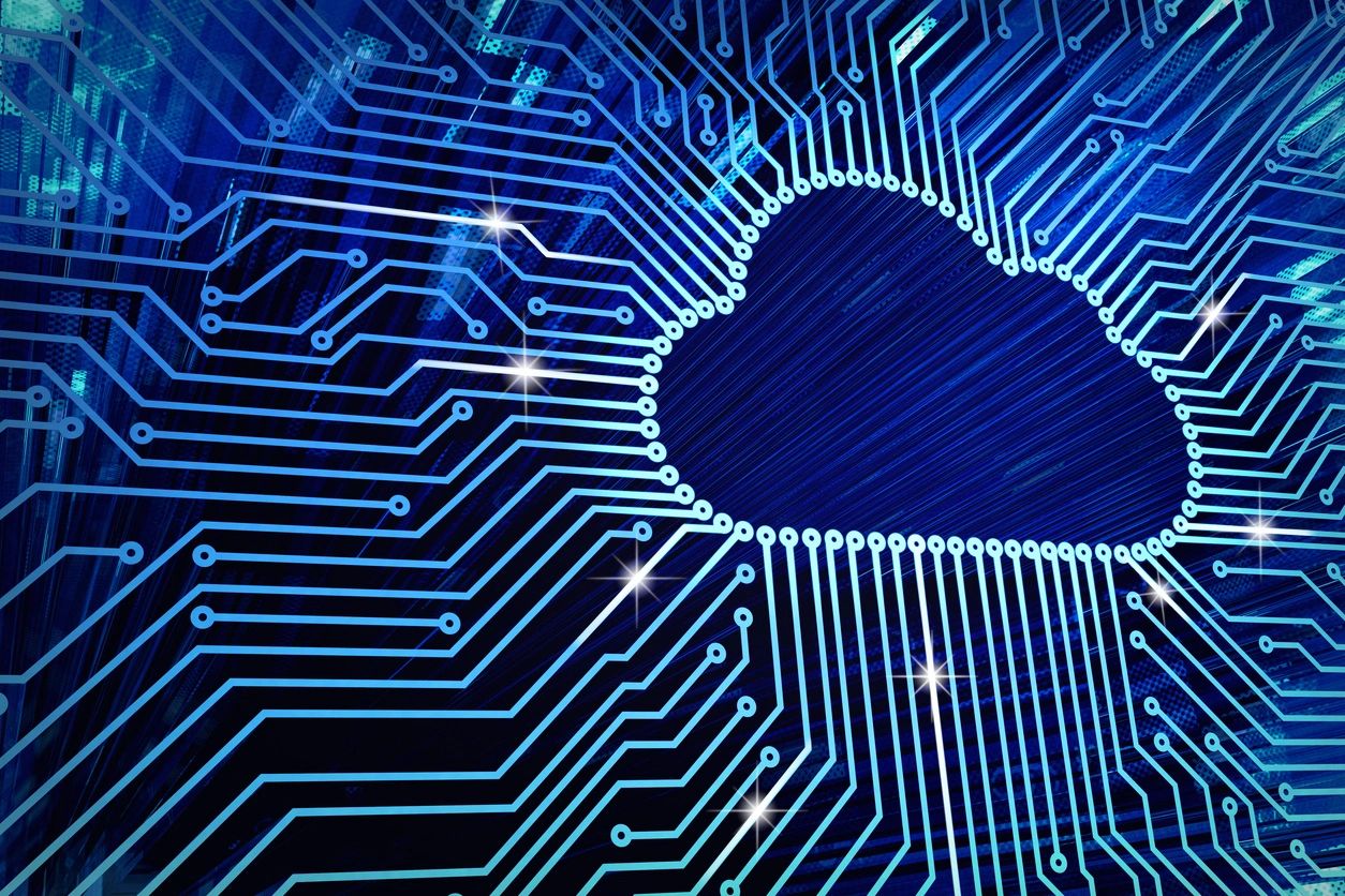 a circuit board with a cloud shape